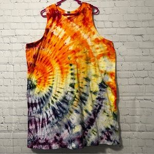 Old Navy Tie-Dye Midi Dress - Orange, Yellow, Blue